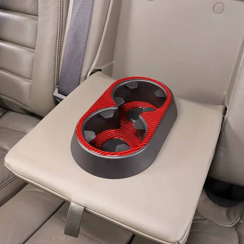 Pannello posteriore portabicchieri in fibra di carbonio morbida per Hummer H2 2003 2007