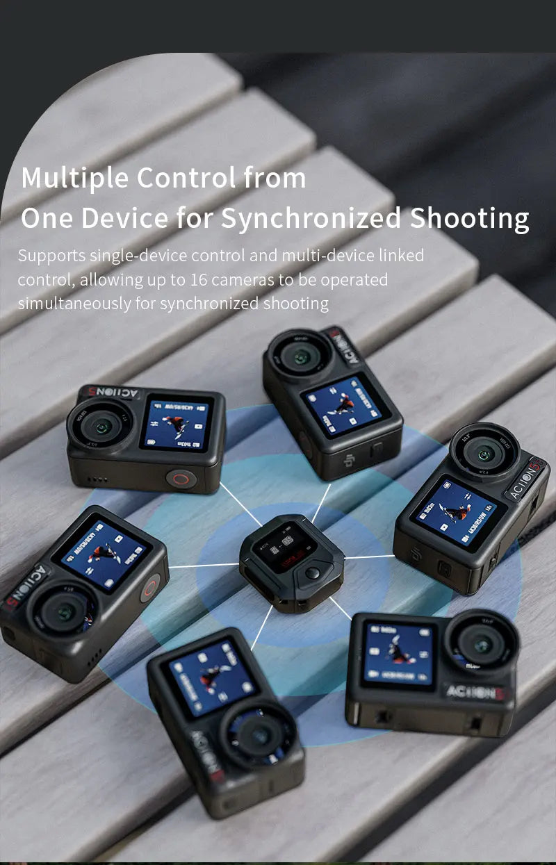 Waterproof Bluetooth Remote Control for DJI Action 5 Pro/4 with Wrist &amp; Bike Strap
