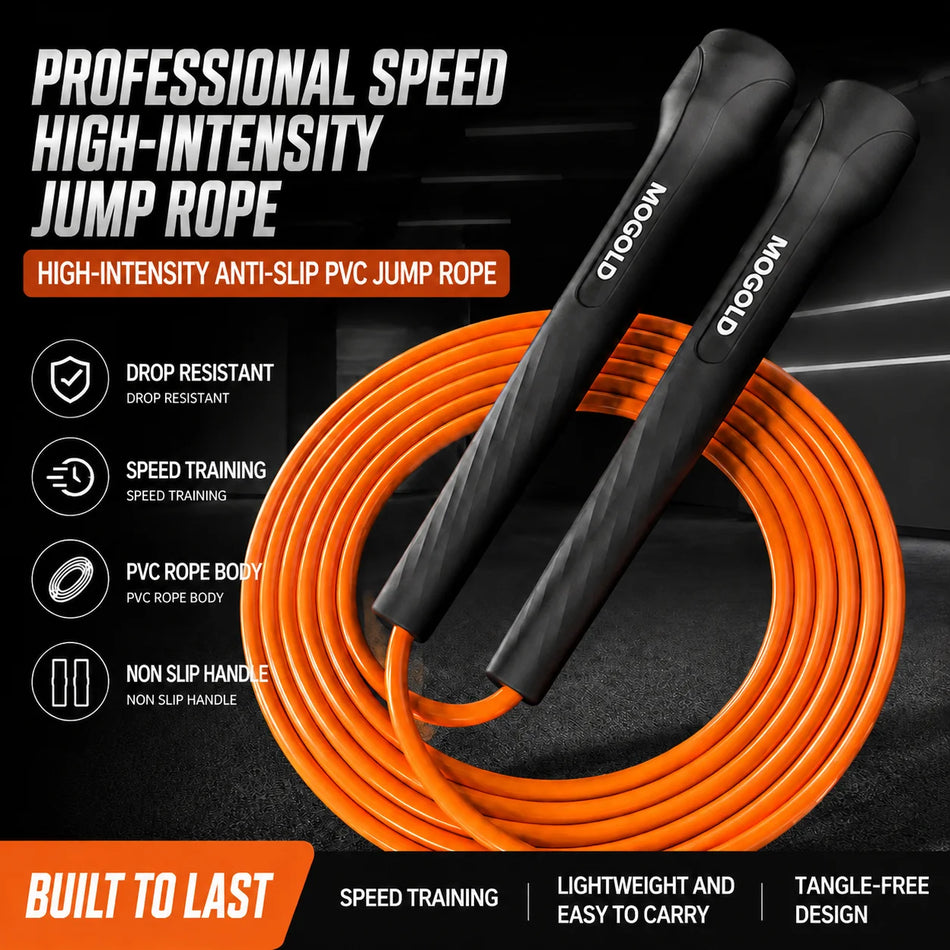 Lightweight Speed Jump Rope With Smooth Swivel Handles And Quick Adjust