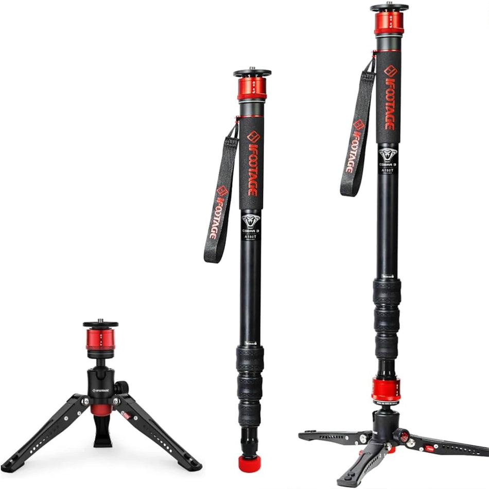 Cobra 3 A180T &ndash; All Aluminum Pro Monopod With Tripod Base