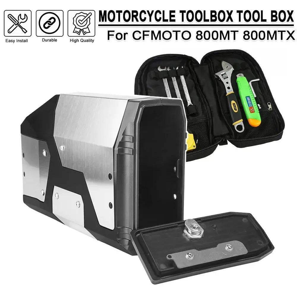 Toolbox Aluminum Tool Box For CFMOTO 800MT 800MTX 800 MT 800 MTX 800 MT MTX 800MT-X Motorcycle Decorative Left Side Bracket Box by InterCyprus Trading Ltd