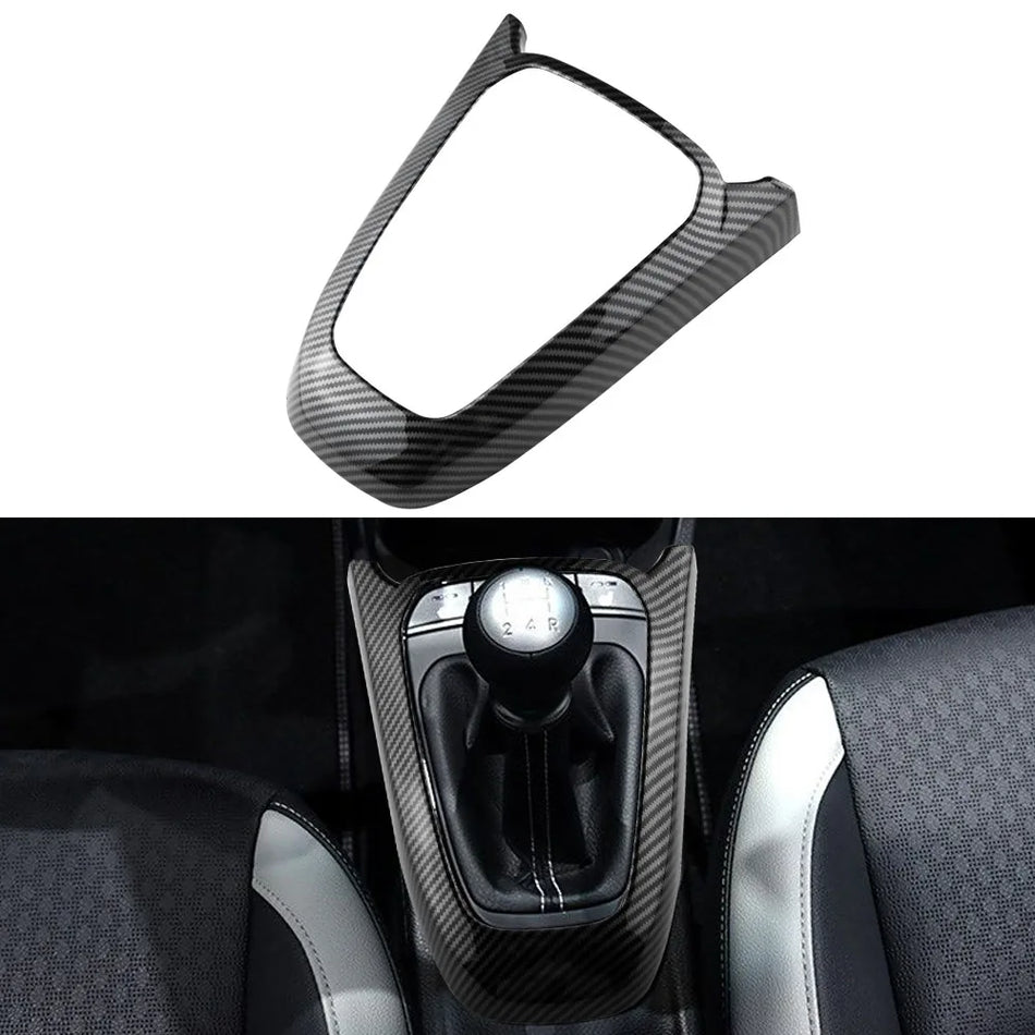 Copertura Cornice Pannello Pomello Cambio Kia Morning Picanto ABS Aspetto Fibra di Carbonio