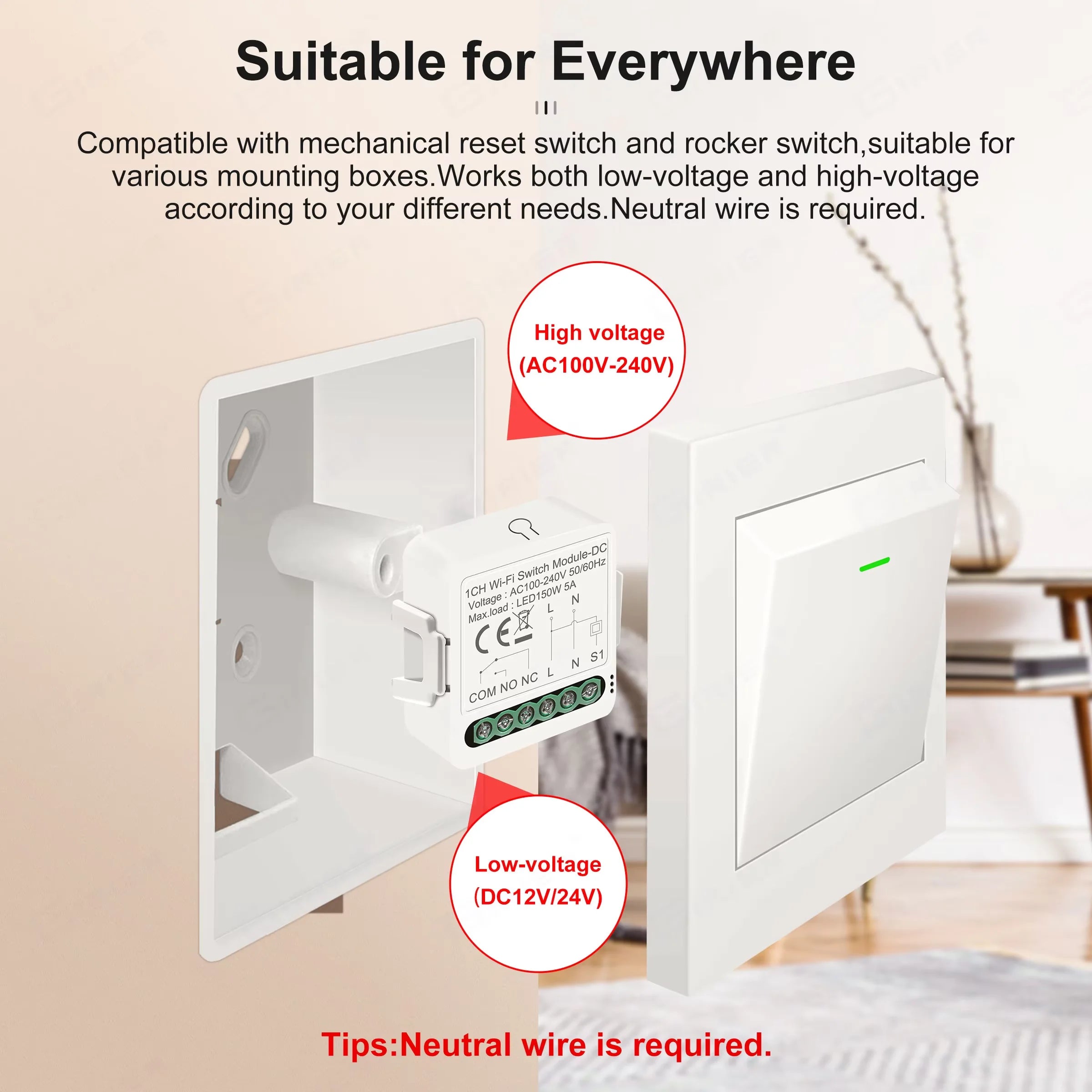 Tuya ZigBee WiFi Smart Switch Module - Dry Contact, Alexa &amp; Google Compatible
