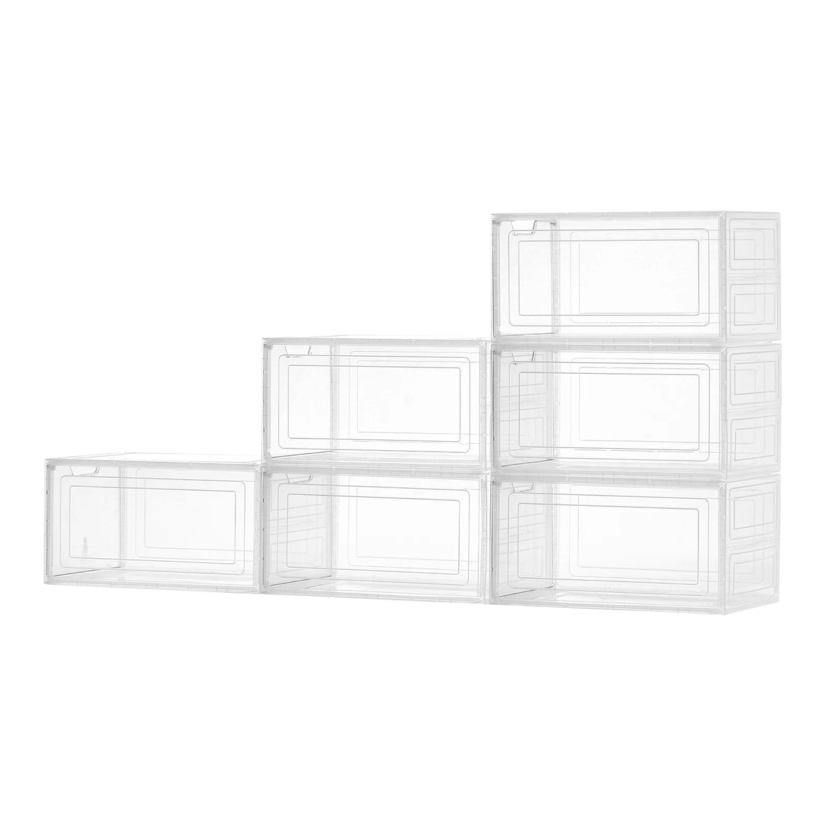 SucceBuy Clear Stackable Shoe Boxes &ndash; Magnetic Door