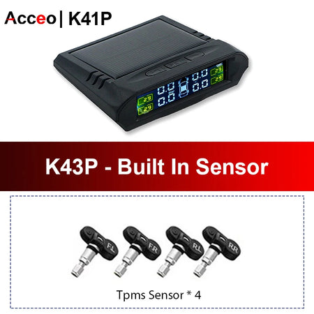 ACCEO K43 TPMS Sensor &ndash; Solar And USB Charging Monitor Built In Sensor-K43P