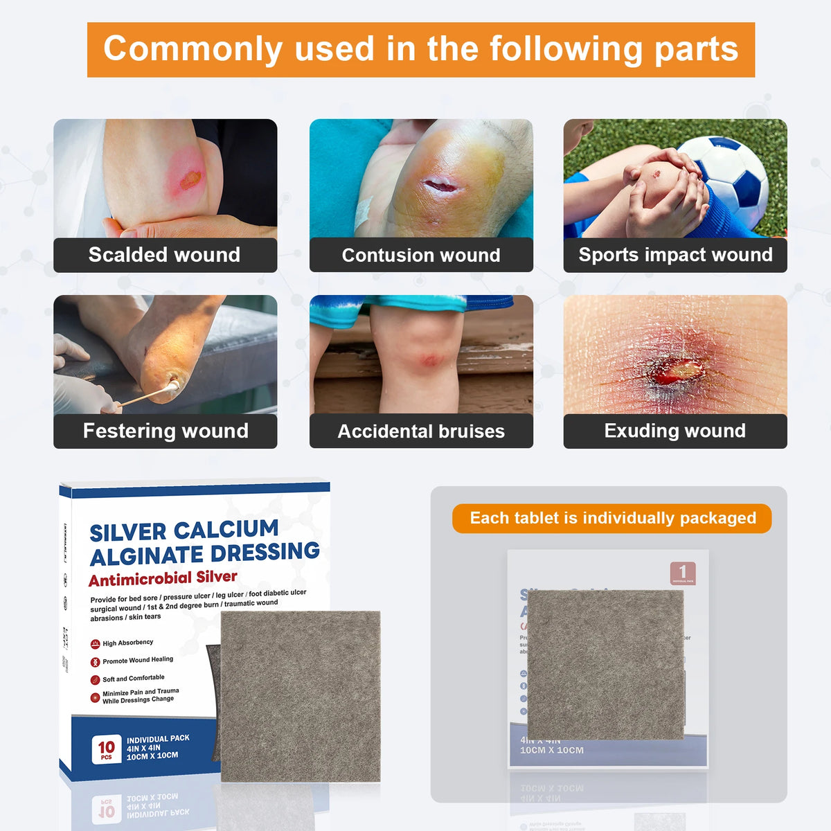 Silver Calcium Alginate Wound Dressing - Sterile Absorbent