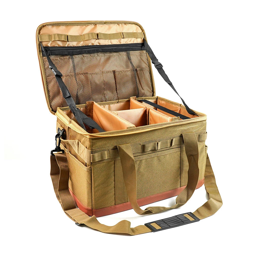 Large Zipper Camping Bag - Anti Crash Storage Organizer Khaki
