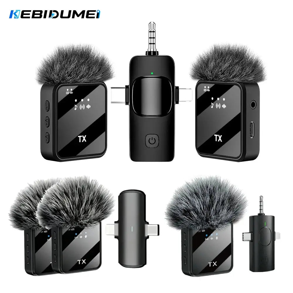 KEBIDUMEI 3 In 1/2 In 1 Wireless Lavalier Microphone For IPhone/Android For Interviews Vlog Noise Cancelling Mini Microphone by InterCyprus Trading Ltd
