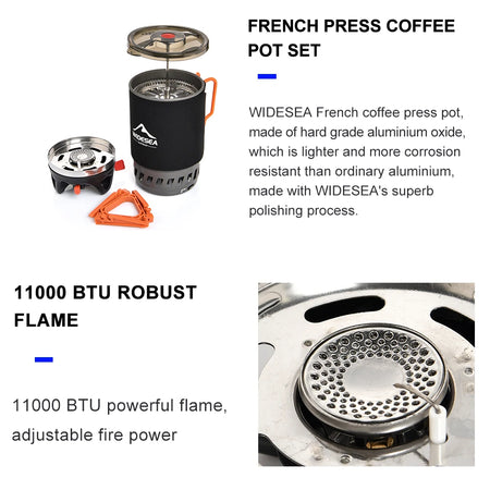 Widesea Outdoor Cooking System with Coffee Pot and Gas Stove