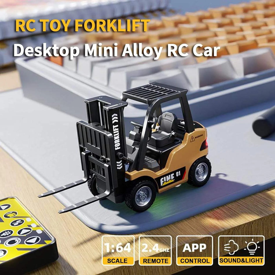 Conusea 1/64 Mini RC Gabelstapler Legierung Elektro-Lkw mit Sound und Licht