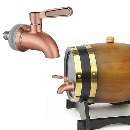 Gold Rose Stainless Steel Beverage Dispenser Faucet - Perfect for Wine &amp; Beer Barrels