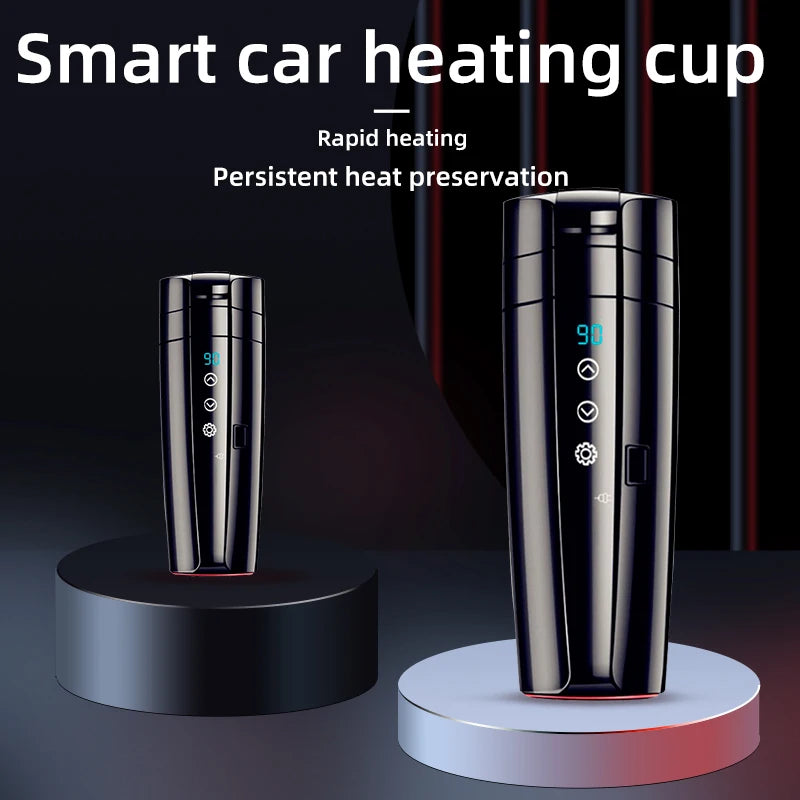 12V 24V Smart Car Heating Cup Electric Kettle - Touch LCD