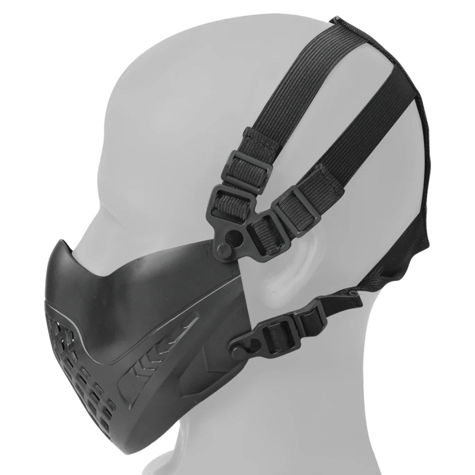 Maschera facciale tattica regolabile antivento e antipolvere per airsoft paintball
