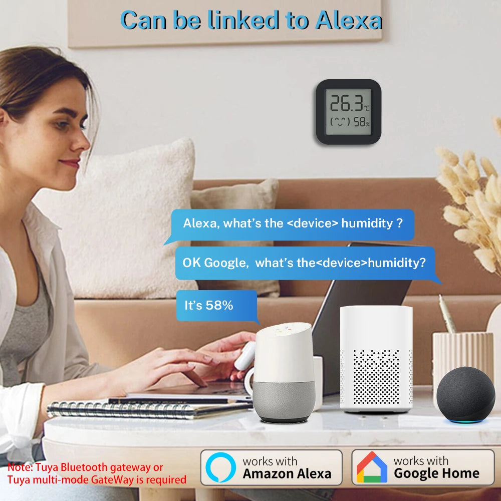 Tuya Smart Bluetooth Hygrometer Thermometer with LCD Display