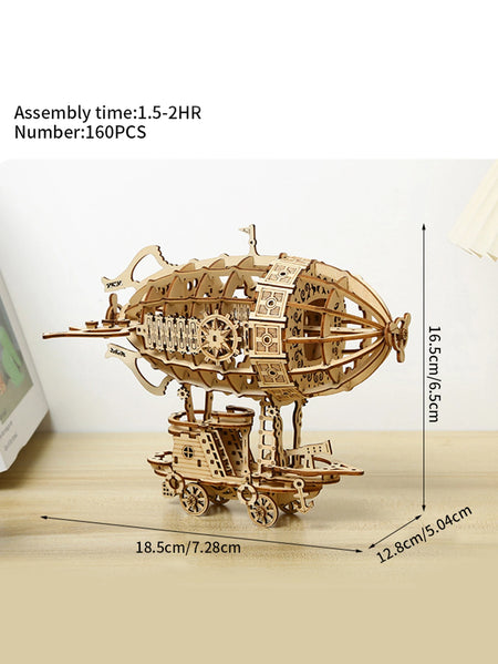 3D Wooden Puzzle Airship Model Kit &ndash; Brain Teaser For Adults