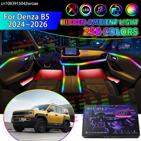 For Denza B5 2024 2025 2026 SFH Bao 5 SUV RGB Car Interior Ambient Lights Strips Breathing Lighting Kit App Control LED strips by InterCyprus Trading Ltd
