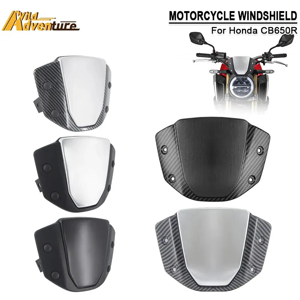 For Honda CB650R CB 650 R 2019-2023 CB 650R 2024-2025 Motorcycle Windshield Sport Windshield Wind Deflector Visor Screen Bracket by InterCyprus Trading Ltd