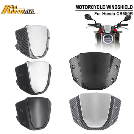 For Honda CB650R CB 650 R 2019-2023 CB 650R 2024-2025 Motorcycle Windshield Sport Windshield Wind Deflector Visor Screen Bracket by InterCyprus Trading Ltd