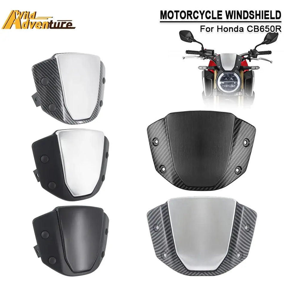 For Honda CB650R CB 650 R 2019-2023 CB 650R 2024-2025 Motorcycle Windshield Sport Windshield Wind Deflector Visor Screen Bracket by InterCyprus Trading Ltd