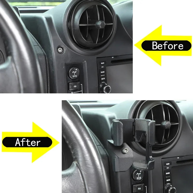 Supporto per telefono da auto in acciaio inossidabile Hummer H2 2003-2007 nero