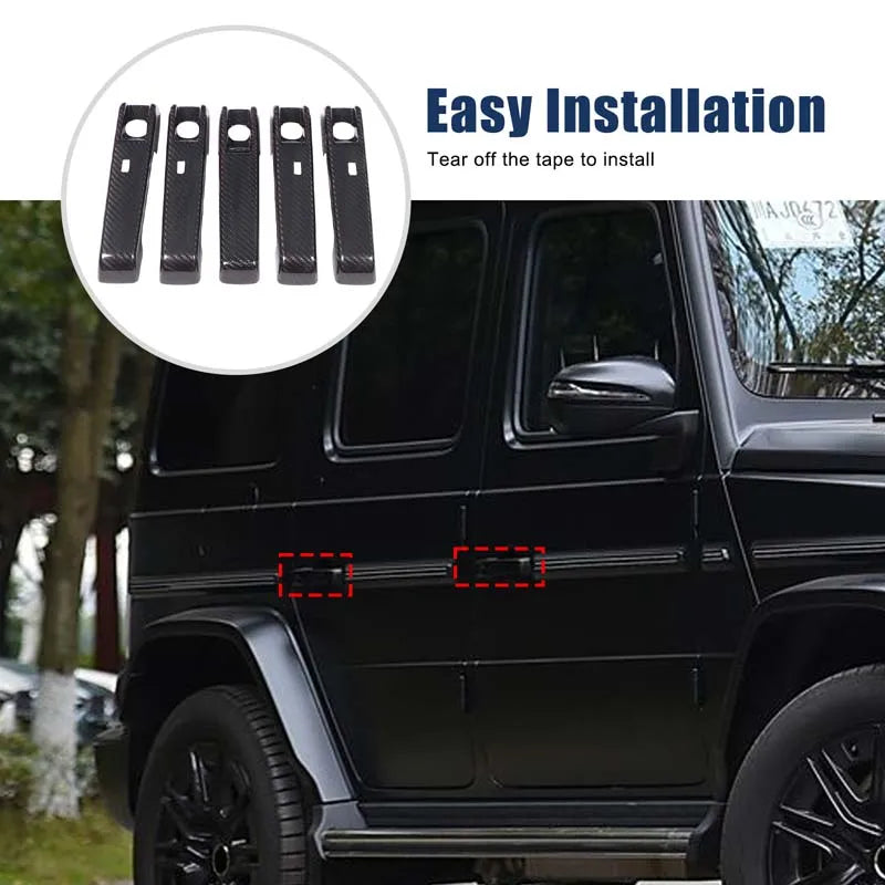 5 Peças de Capas de Punho em Fibra de Carbono Real para Mercedes G Class W465