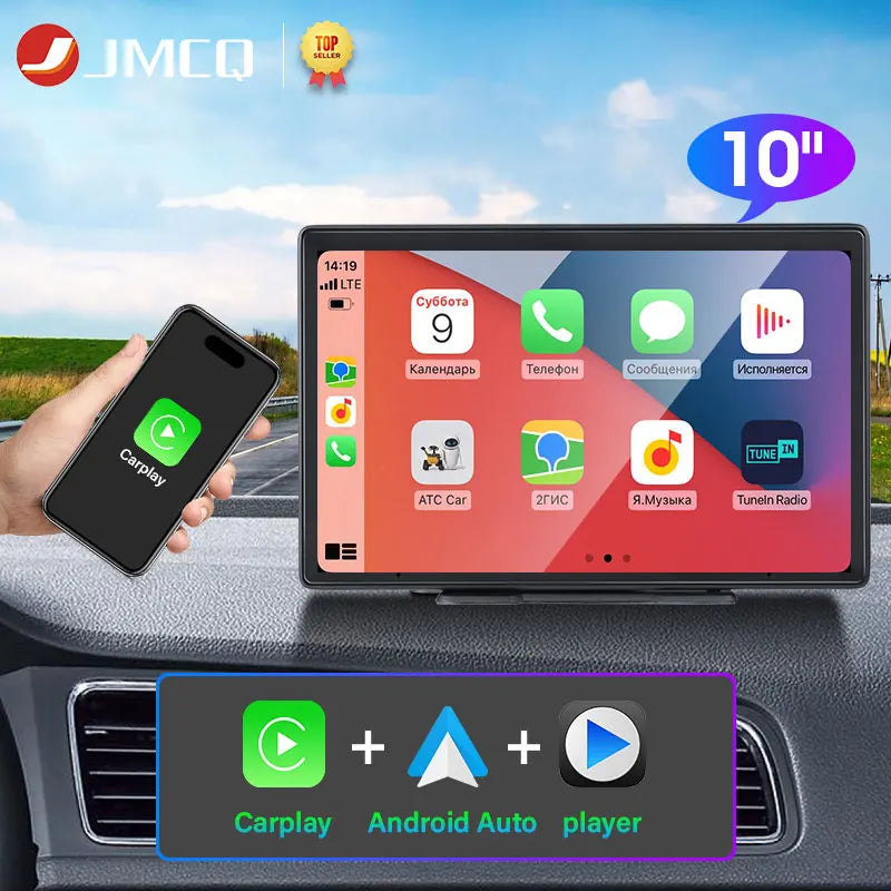 JMCQ 10 Inch CarPlay Screen &ndash; Wireless CarPlay Android Auto