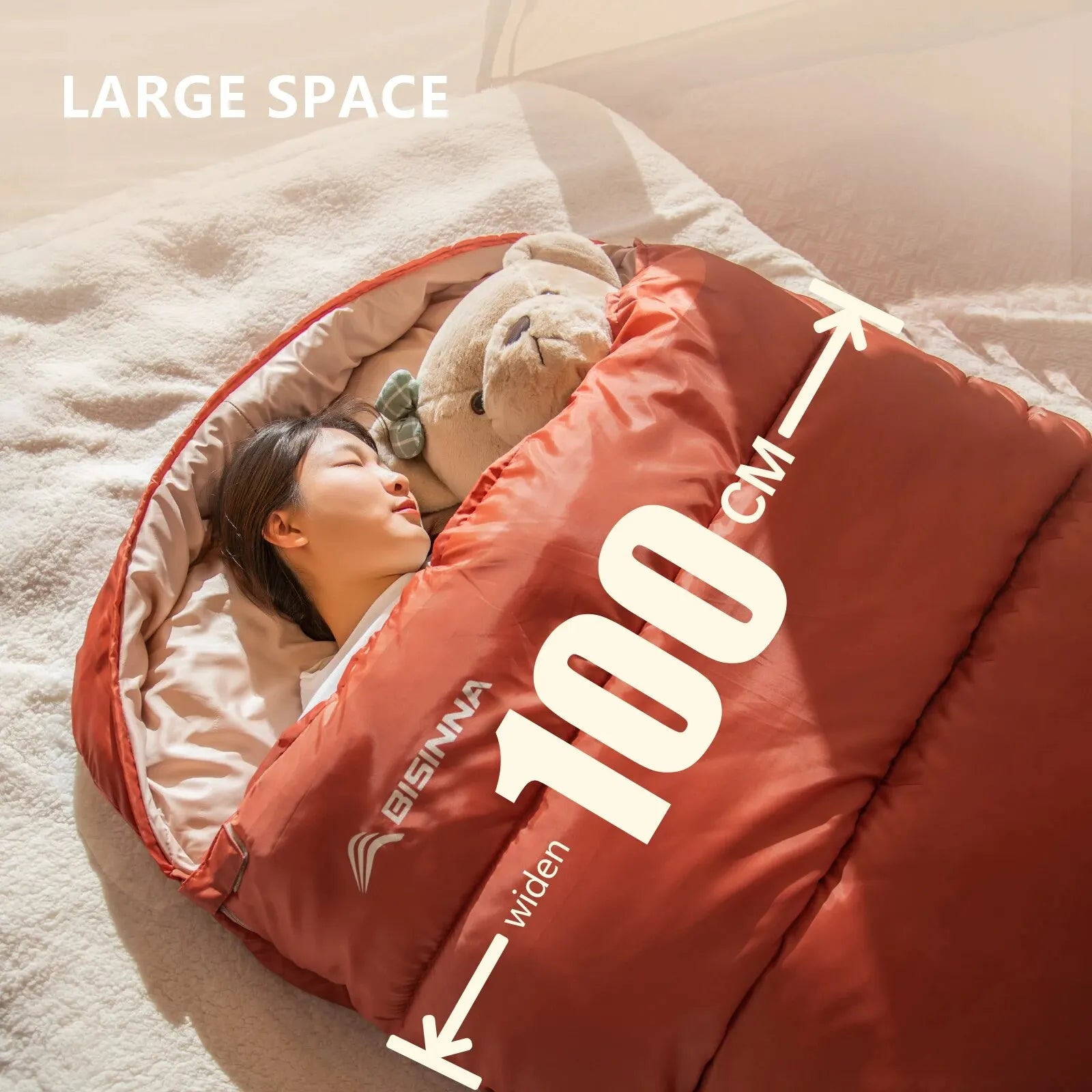 BISINNA Large Camping Sleeping Bag &ndash; Ultimate Comfort for Outdoor Adventures