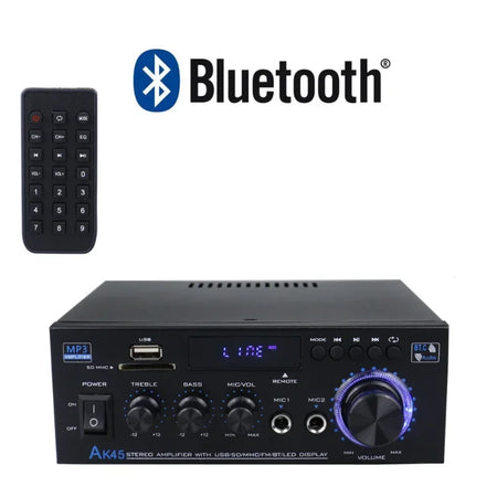 LEEDOAR AK45 80W Digital Hi-Fi Audio Amplifier with Bluetooth, FM, USB &amp; Mic Input