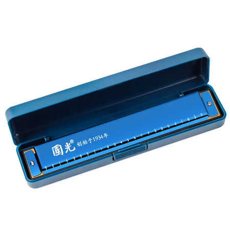 Guoguang Tremolo 24 Hole Harmonica Key C &ndash; With Case Blue