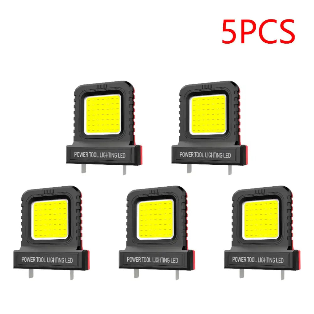 14W Portable Mini Pocket Work Light Two Modes For Camping 5PCS Red