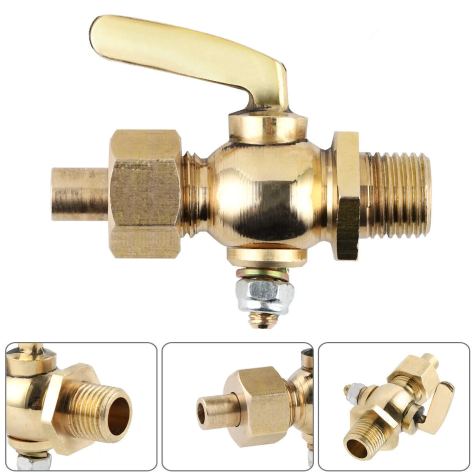 Classic Vintage Motorcycle Brass Fuel Tap 1/4"-1/4" BSP - Ideal for Caravans