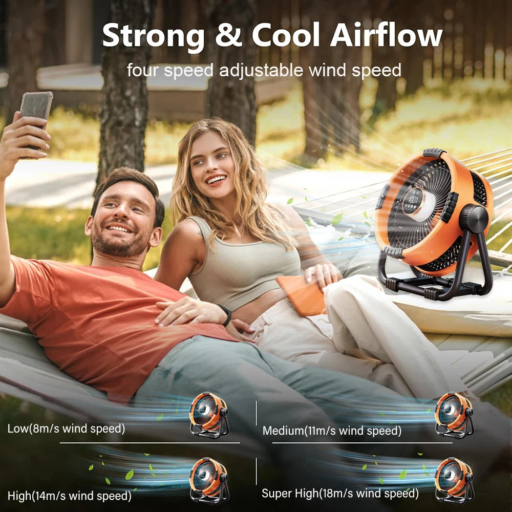 Camping Fan 20000mAh &ndash; Portable Wireless LED Air Circulator