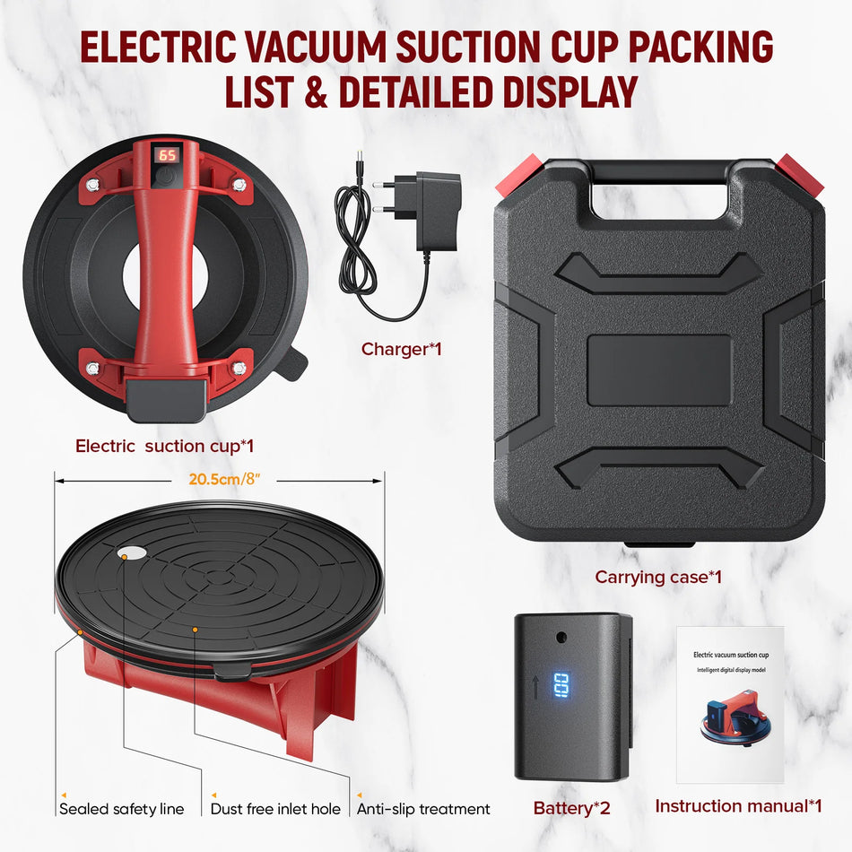 Eight Inch Intelligent Display Vacuum Cup 300kg Lifter