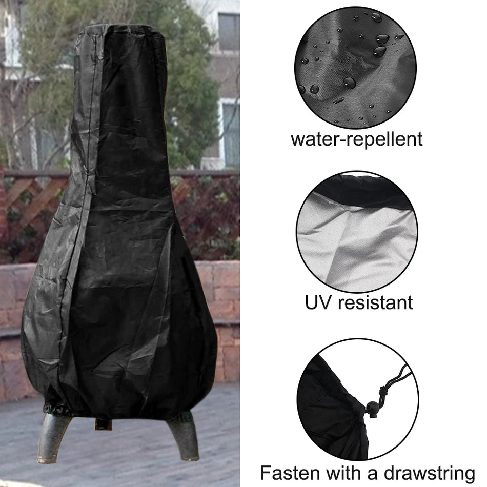 Zwarte Buiten Chiminea Regenhoes Waterdicht Geschikt voor 41 tot 46 inch