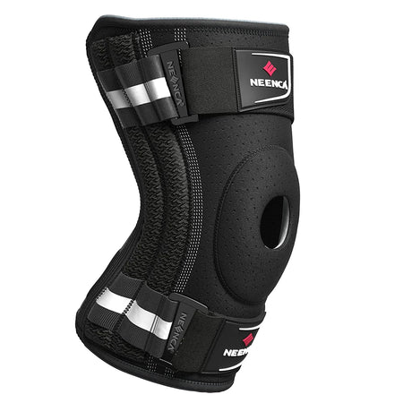 NEENCA Knee Brace for Knee Pain Knee Support with Side Stabilizers Men&amp;Women Arthritis Meniscus Tear ACL PCL Runner Sports Black / XXXL