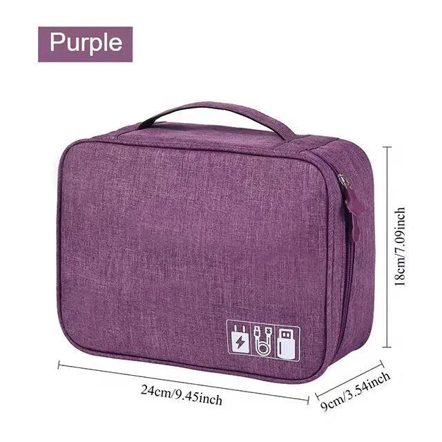 Waterproof USB Cable Organizer &ndash; Travel Ready Slim Design B Purple