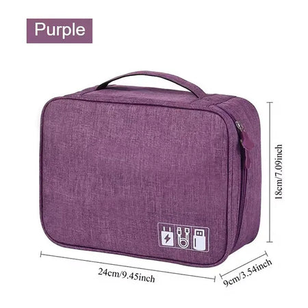 Waterproof USB Cable Organizer &ndash; Travel Ready Slim Design B Purple