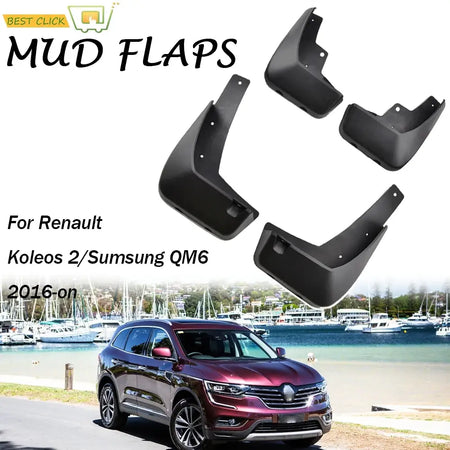 Set Molded Mud Flaps For Renualt Koleos II 2016-on Mudflaps Splash Guards Mud Flap Mudguards Fender Front Rear Sumsung QM6 by InterCyprus Trading Ltd