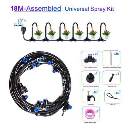 Spray Kit With Copper Nozzles &ndash; 20cm Nozzle Length Assembled 18m