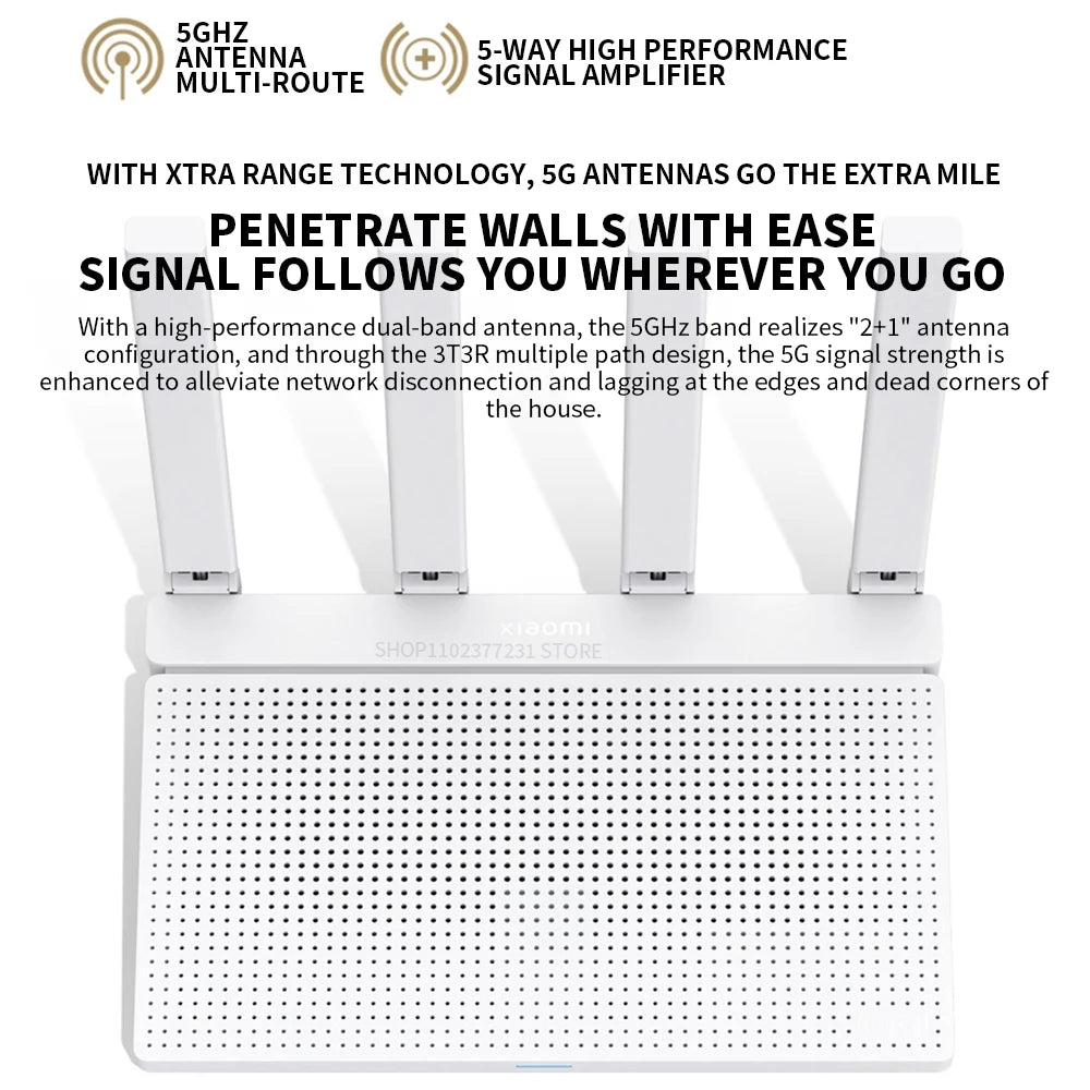 Xiaomi Router AX3000T IPTV Mesh Gigabit Ports Gaming Accelerator