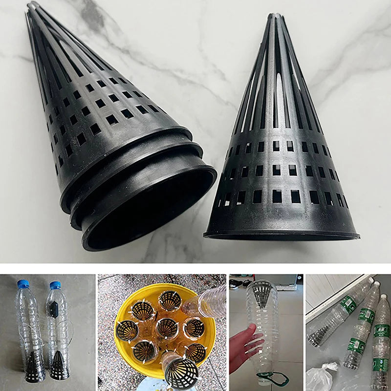 Durable 5Pcs Tapered Fishing Net Trap for Eels and Loaches - Black