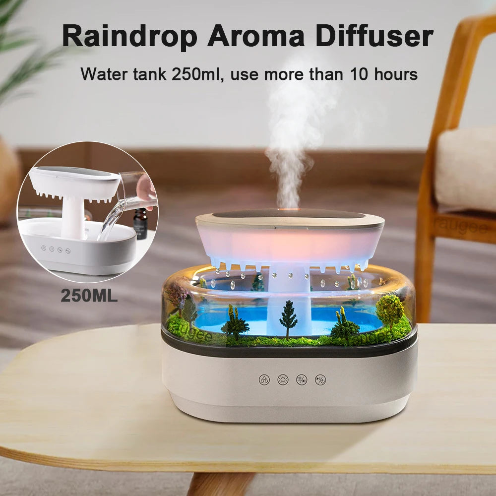 Raindrop Aroma Humidifier Diffuser &ndash; Soft Night Light