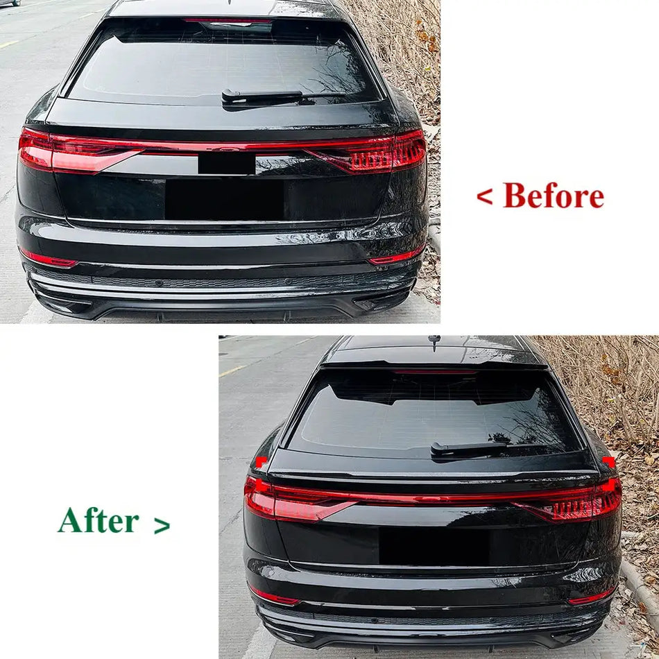 Audi Q8 SQ8 Zadní křídlo Tělo Kit Spoiler Rty Černá 2019 2025