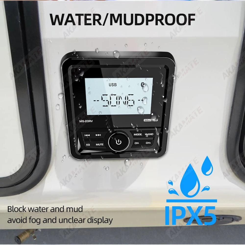 MS-20RV-1 &ndash; Bluetooth IPX5 Waterproof 200W Marine Stereo