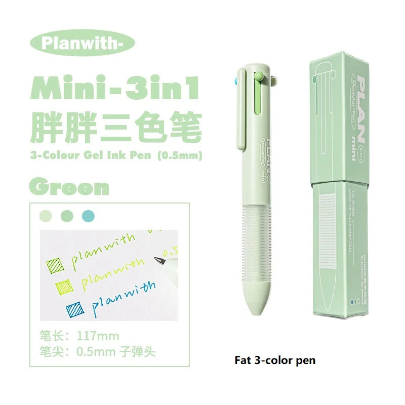 Planwith M5 Binder Notebook Set with Versatile Gel Pens and Flipchart Notepad Green Pen