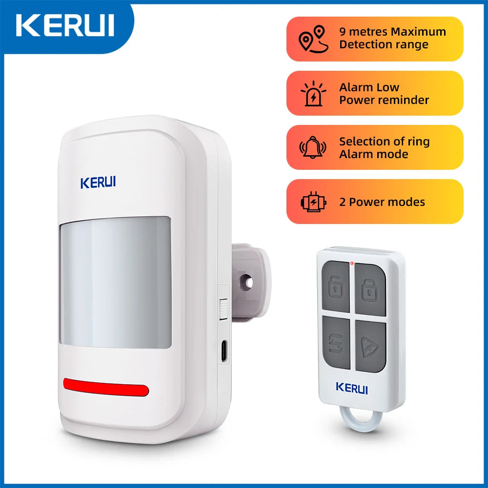 KERUI 433MHz Wireless PIR Motion Sensor Alarm/Doorbell with Remote Control