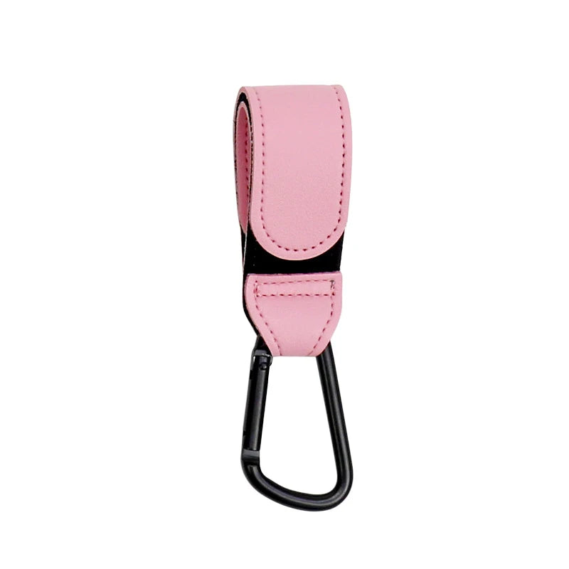 PU Leather Baby Stroller Hook - Versatile Cart Organizer 1pcs pink