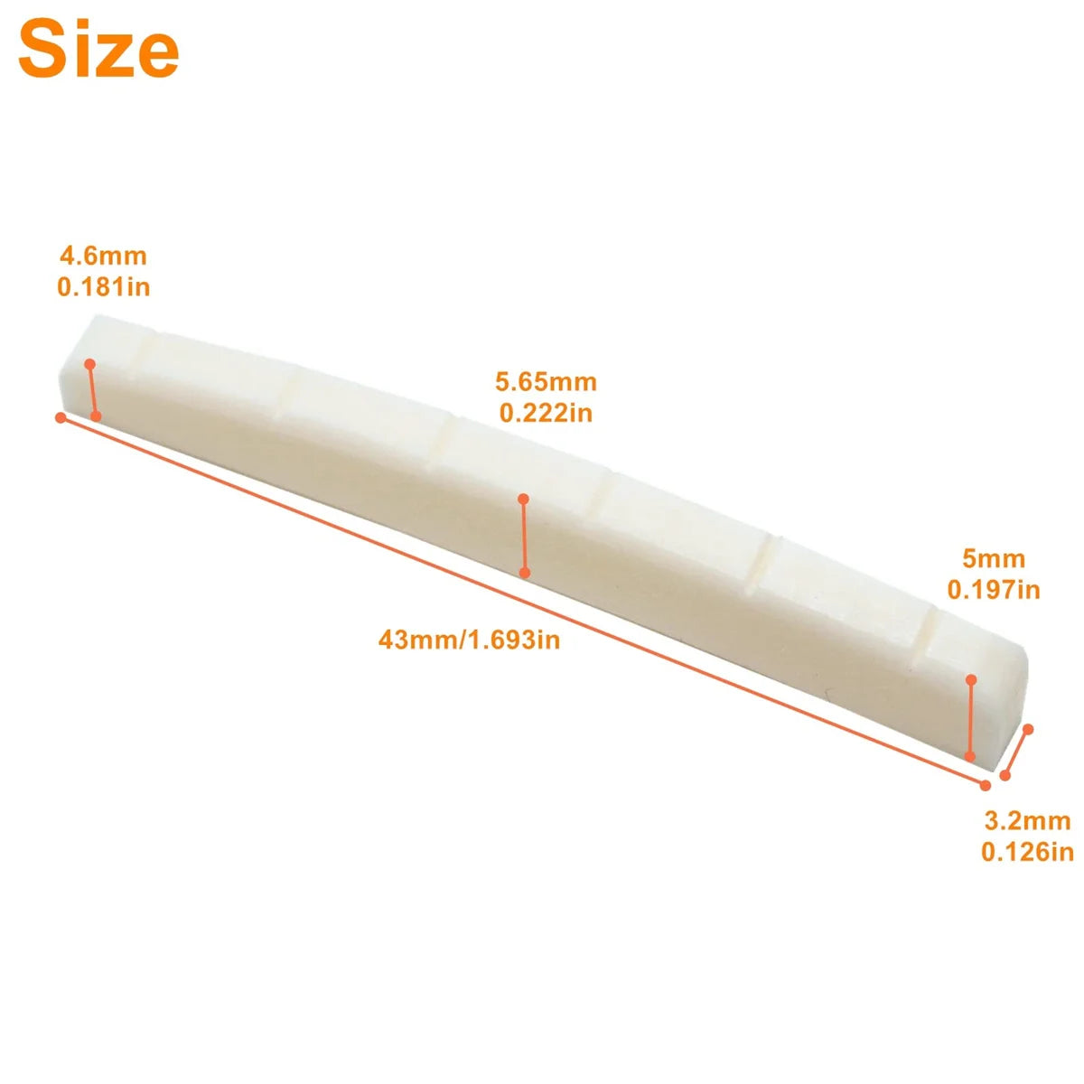 Miwayer Curved Bottom Bone Nut &ndash; Pre-Slotted Real Bone