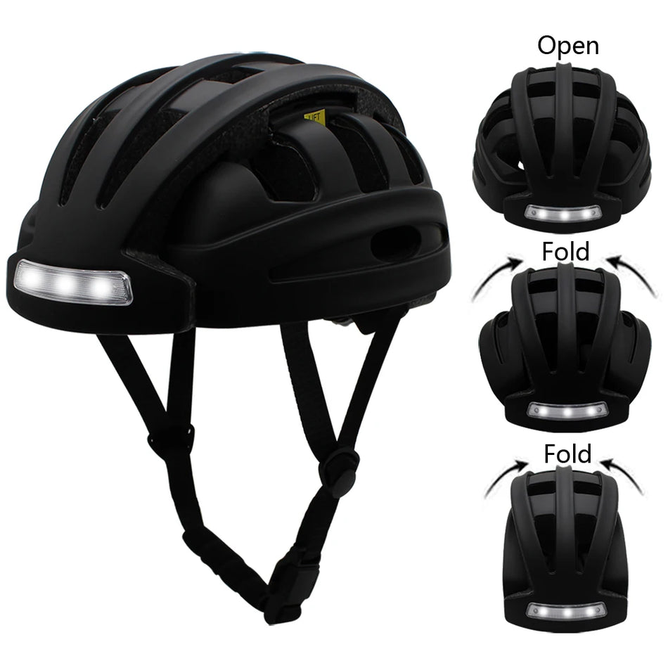 LED Folding Cycling Helmet with Taillight, Lightweight 550g