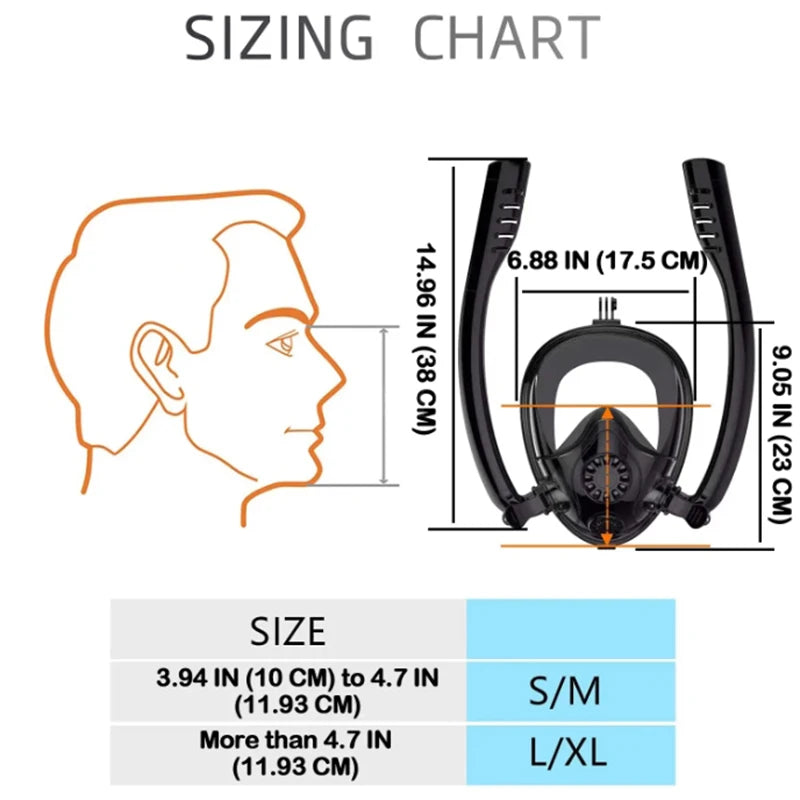 180 Degree Full Face Snorkel Mask Pro &ndash; Wide-Eye Panorama